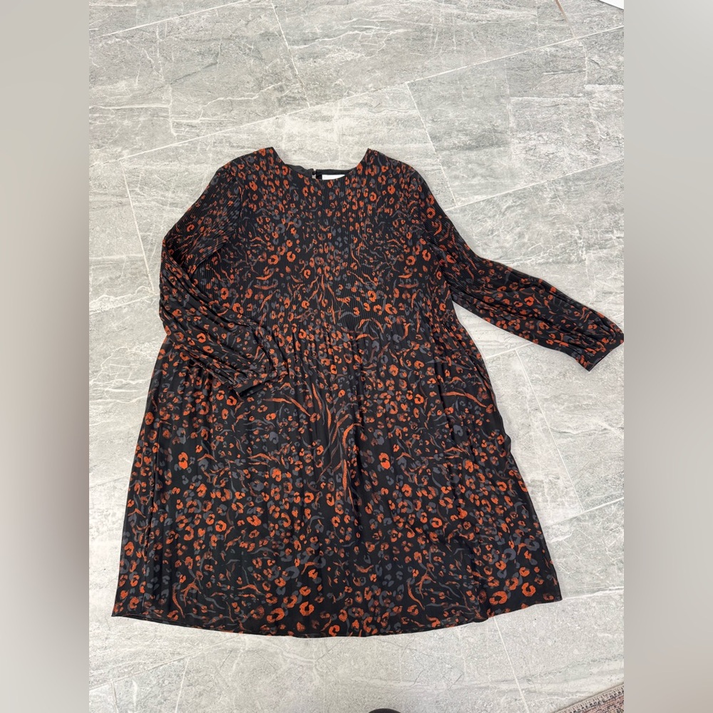 Cheetah Print A-Line Crinkle Dress